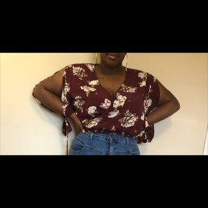 Faux Wrap Floral Top✨